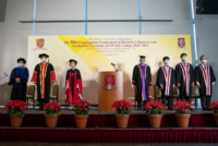 Prof Wai-Yee CHAN (fourth from right), Presiding Officer, Prof Suk-Ying WONG, College Master (third from left), Prof Vincent CHEUNG, Dean of Students (third from right) and College Fellows.